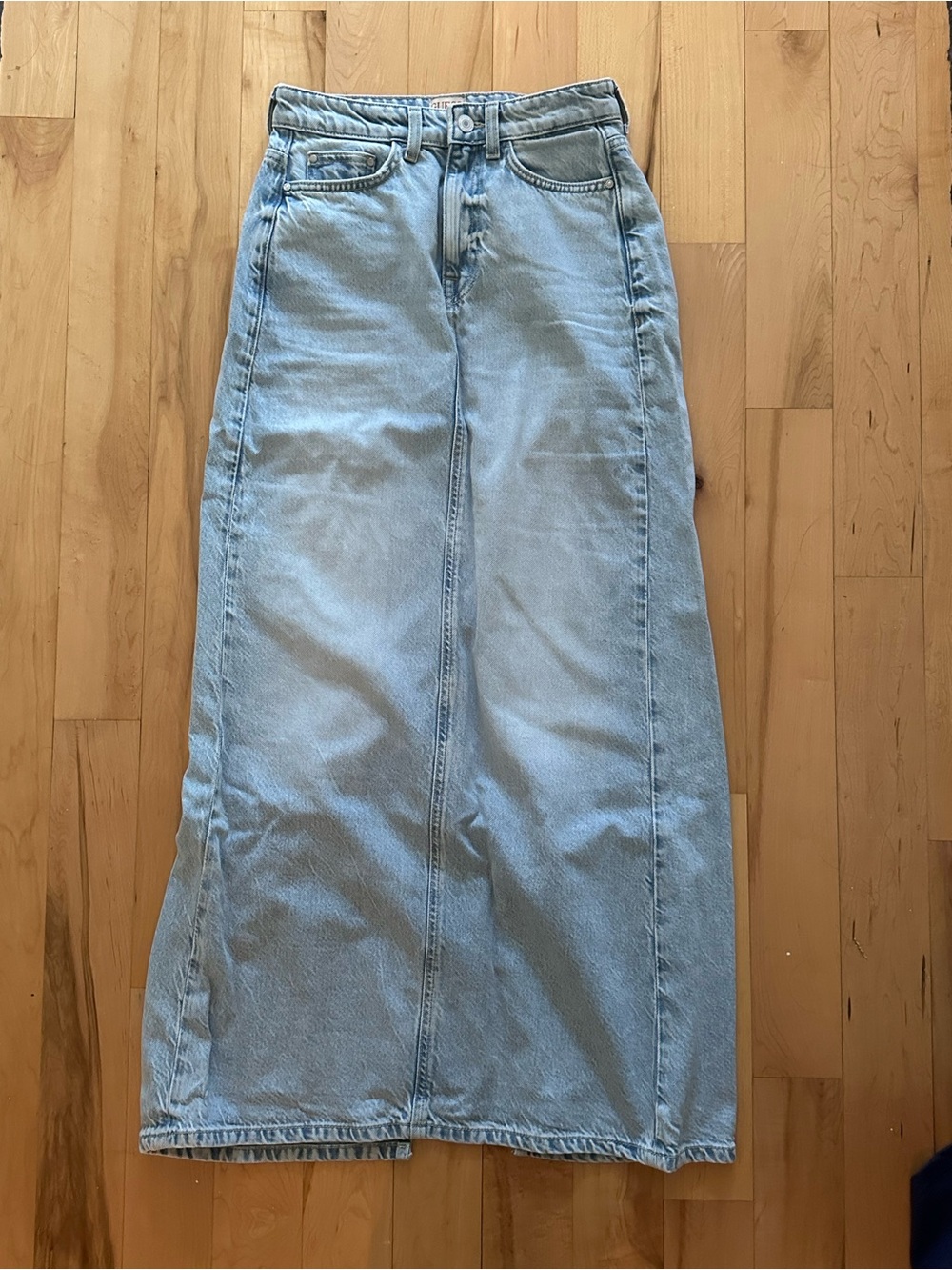Guess Light Blue Denim Maxi Skirt